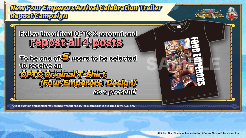 New Four Emperors Arrival Celebration Trailer Repost Campaign